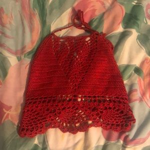 Boohoo halter crochet crop top size s/m